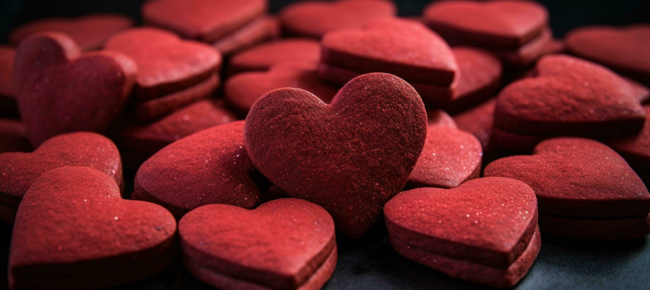 AI generated red heart cookies make the best gift for valentine's day photo