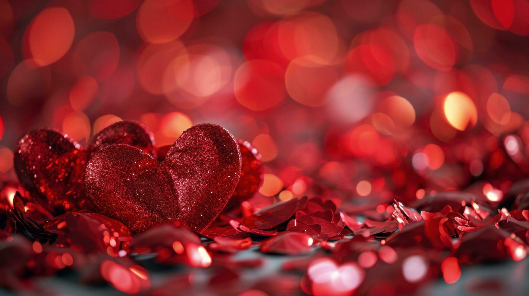 AI generated valentine's day love background with copy space photo