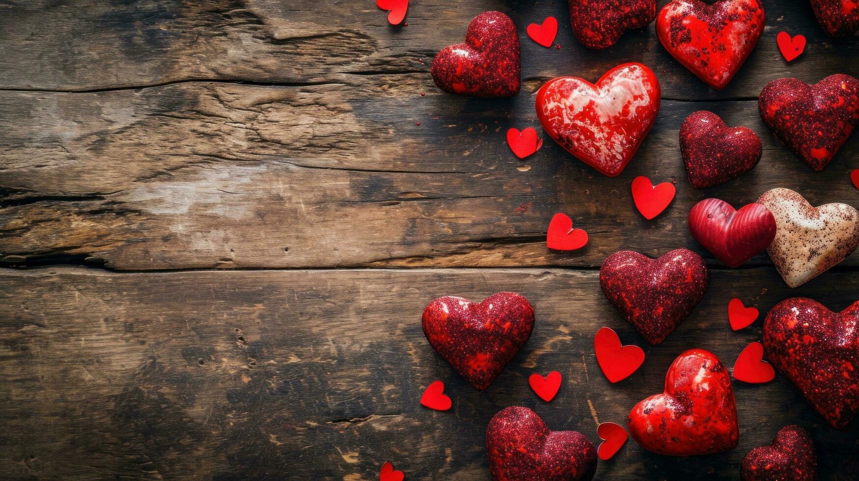 AI generated valentine's day love background with copy space photo