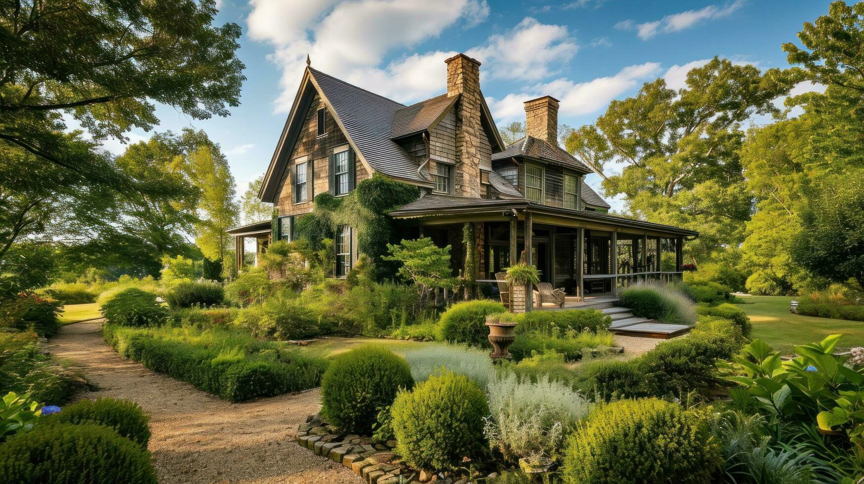 AI generated house in the country in modern country estate at lowes house for sale photo