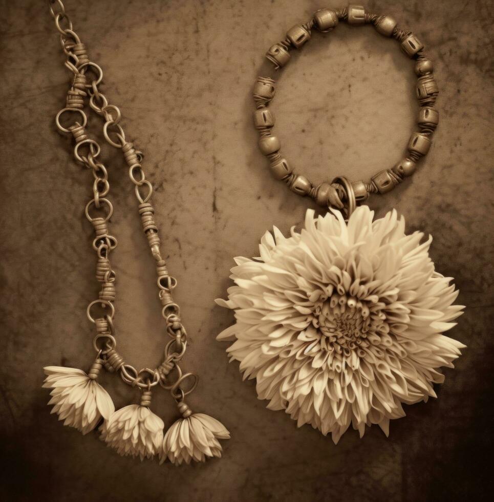 AI generated chrysanthemum necklace photo