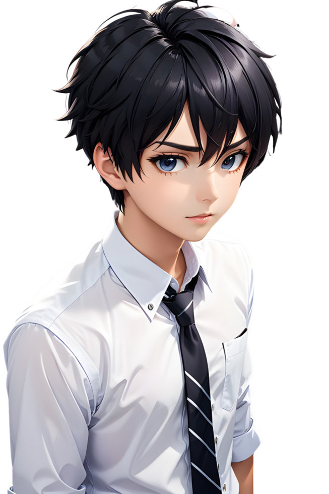 AI generated Male Anime Characters PNG Transparent Background