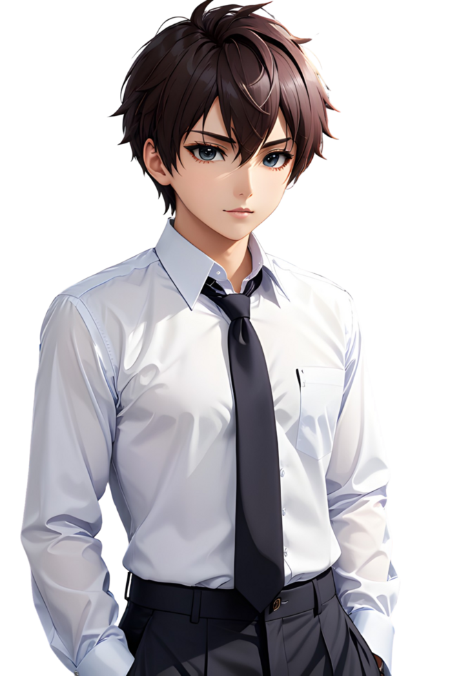 AI generated Male Anime Characters PNG Transparent Background