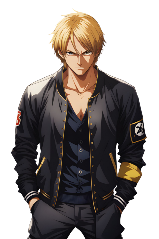 AI generated Male Anime Characters PNG Transparent Background