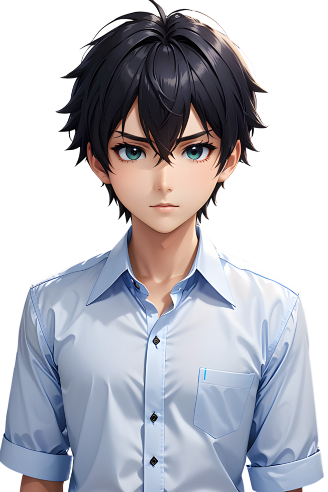 AI generated Male Anime Characters PNG Transparent Background