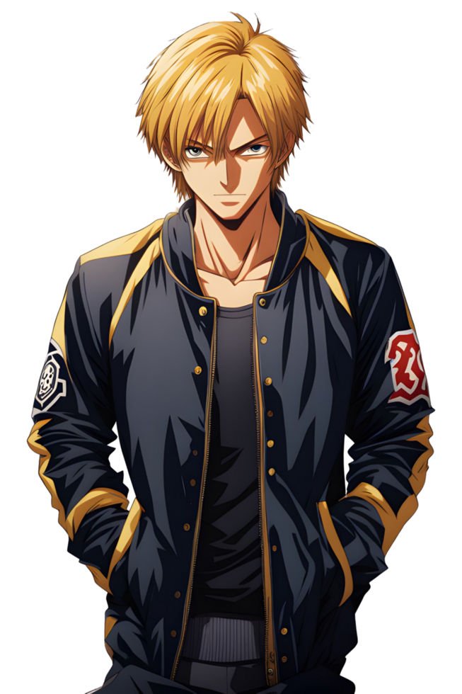 AI generated Male Anime Characters PNG Transparent Background