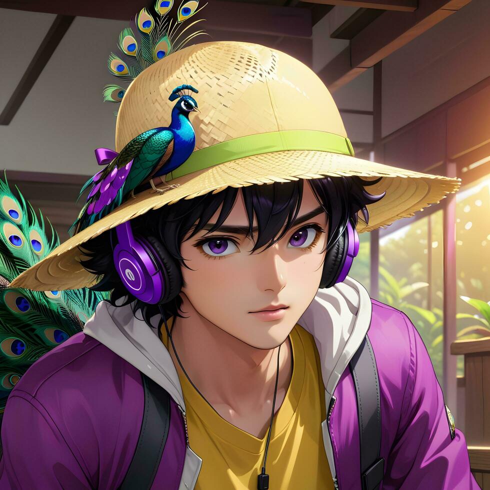 AI generated Male Anime Characters, Anime Boy Illustration Ai Generative photo