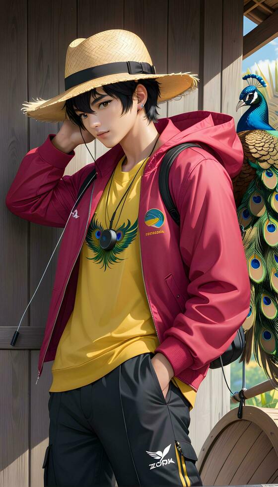 AI generated Male Anime Characters, Anime Boy Illustration Ai Generative photo