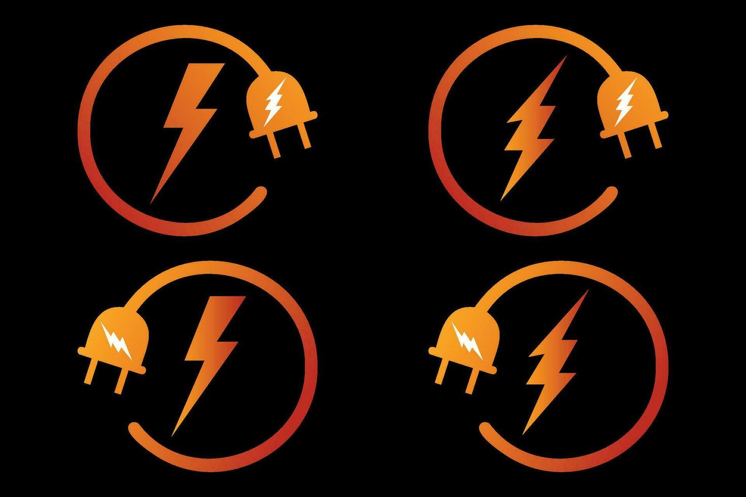 Power charging energy symbol, lightning electric plug icon vector. vector