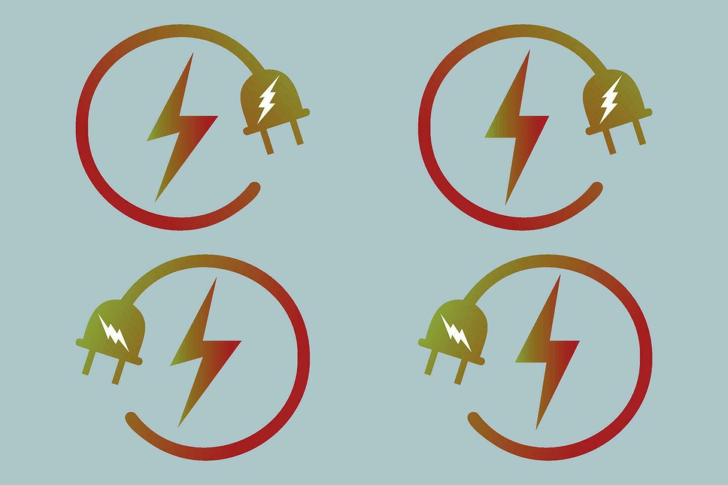 Power charging energy symbol, lightning electric plug icon vector. vector