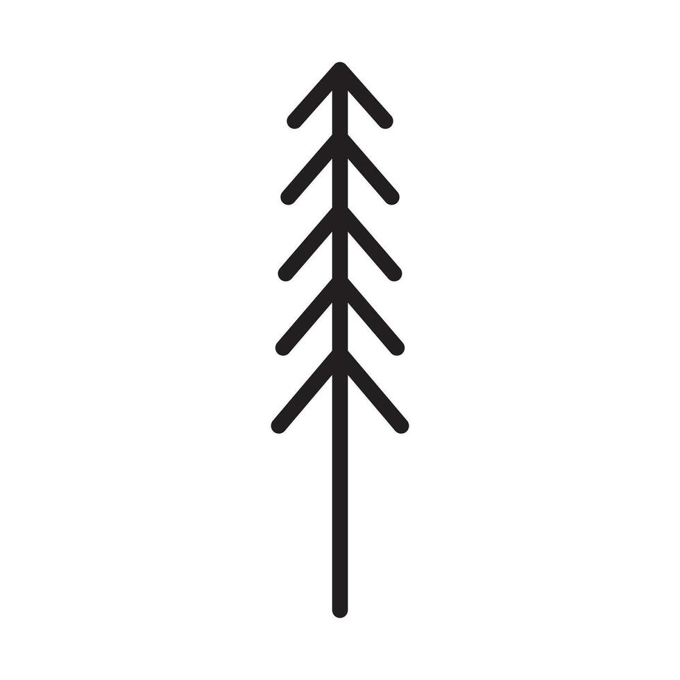 Set of Different Trees in Monoline Simple Design vector