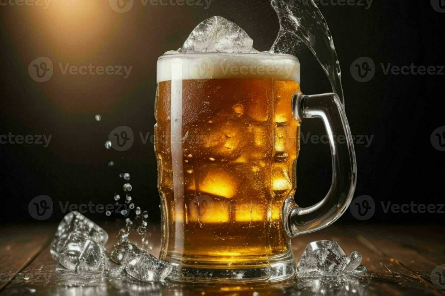AI generated cold beer. Pro Photo