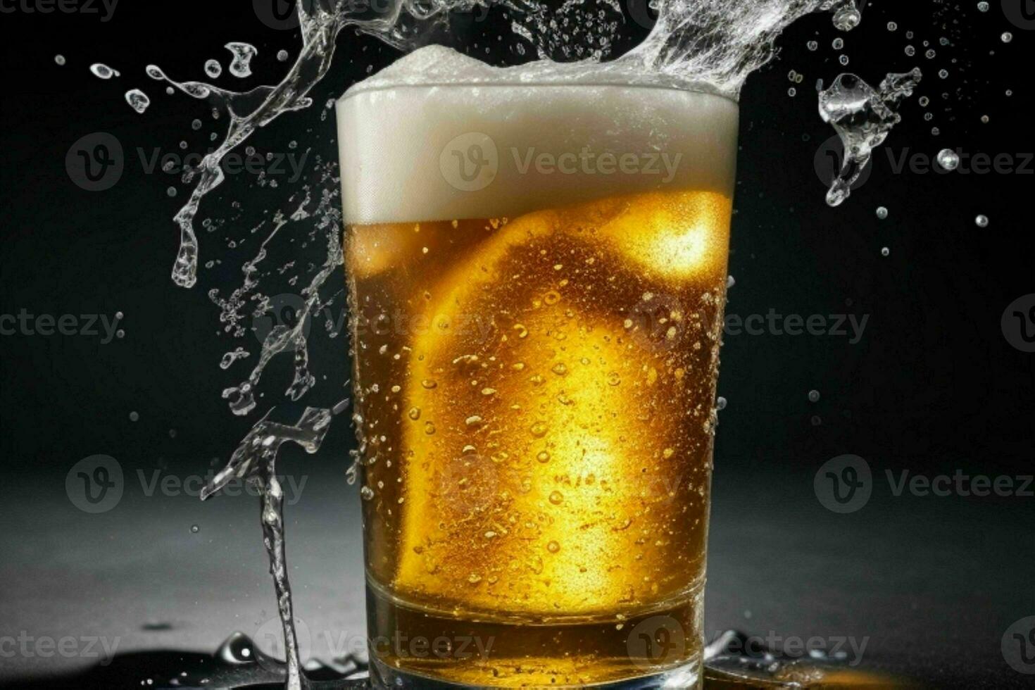 AI generated cold beer. Pro Photo