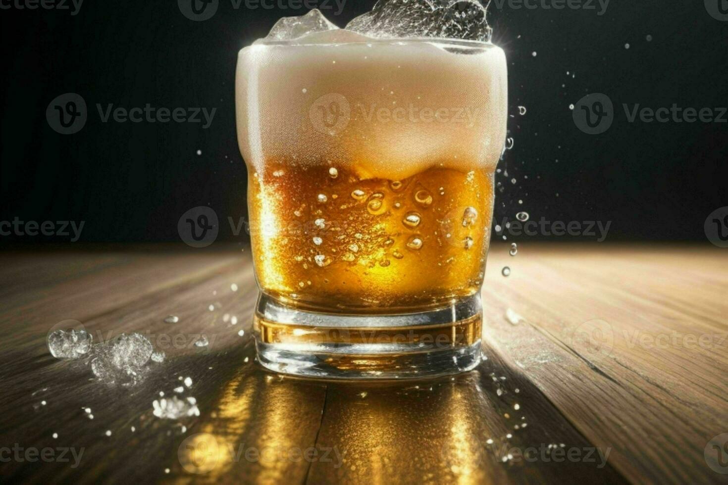 AI generated cold beer. Pro Photo