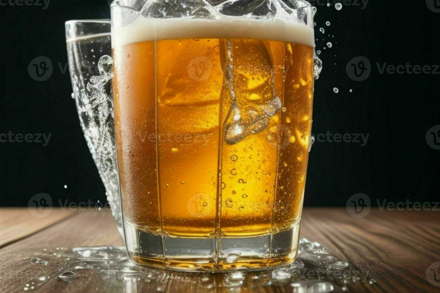 AI generated cold beer. Pro Photo