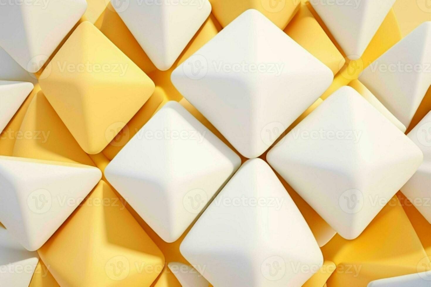 ai generado 3d representación lujo blanco y amarillo resumen antecedentes. Pro foto