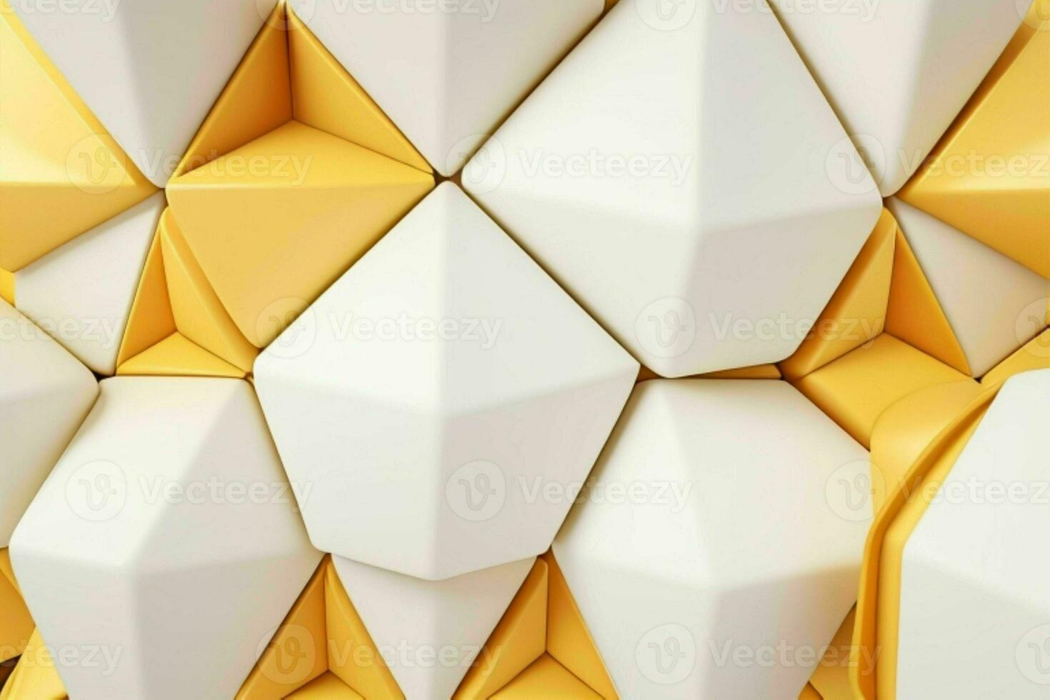 ai generado 3d representación lujo blanco y amarillo resumen antecedentes. Pro foto