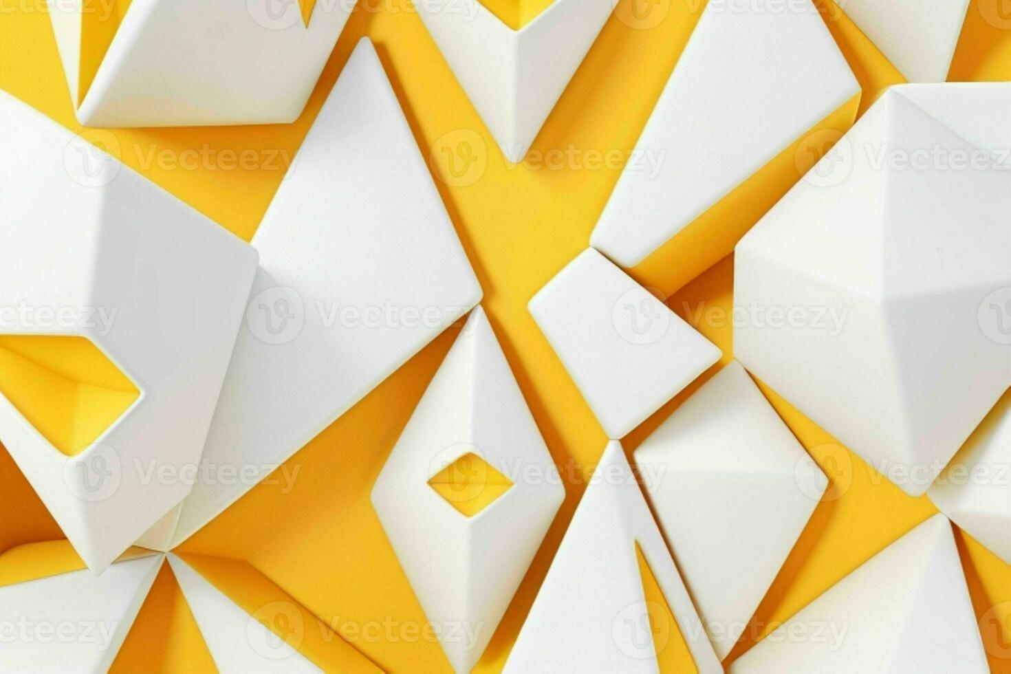 ai generado 3d representación lujo blanco y amarillo resumen antecedentes. Pro foto