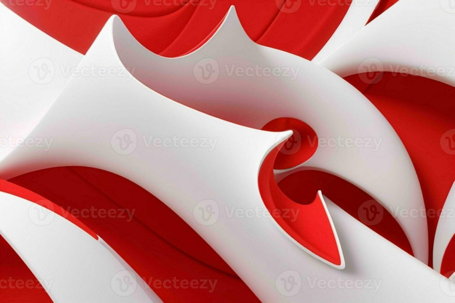 AI generated 3d rendering luxury white and red abstract background. Pro Photo