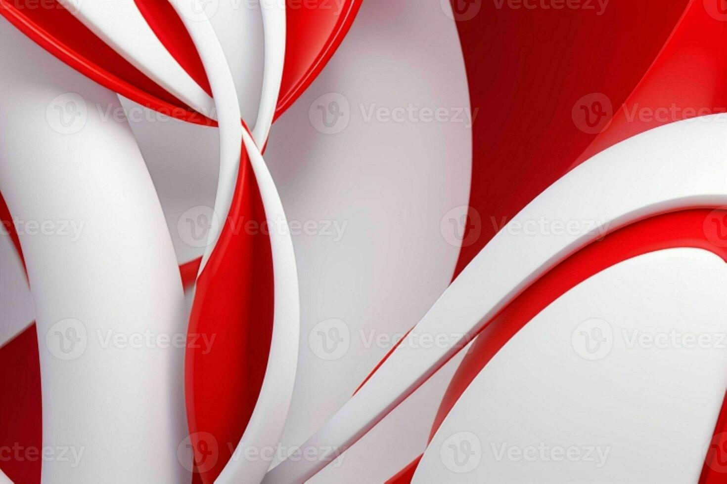 AI generated 3d rendering luxury white and red abstract background. Pro Photo
