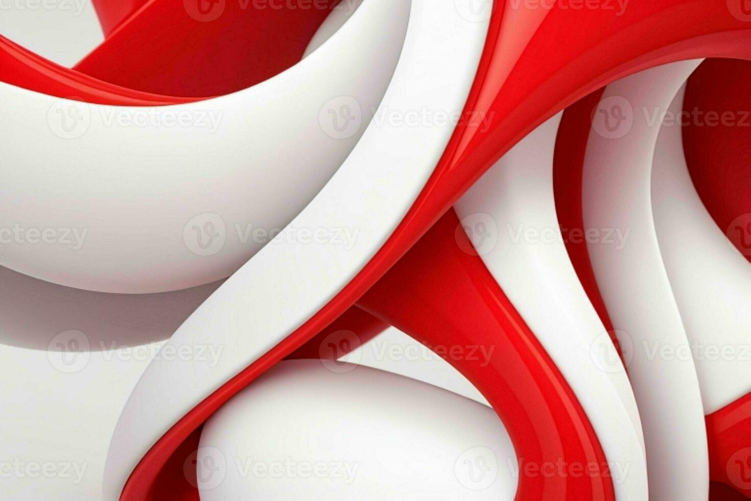 AI generated 3d rendering luxury white and red abstract background. Pro Photo