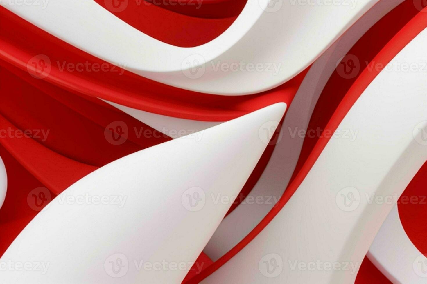 AI generated 3d rendering luxury white and red abstract background. Pro Photo