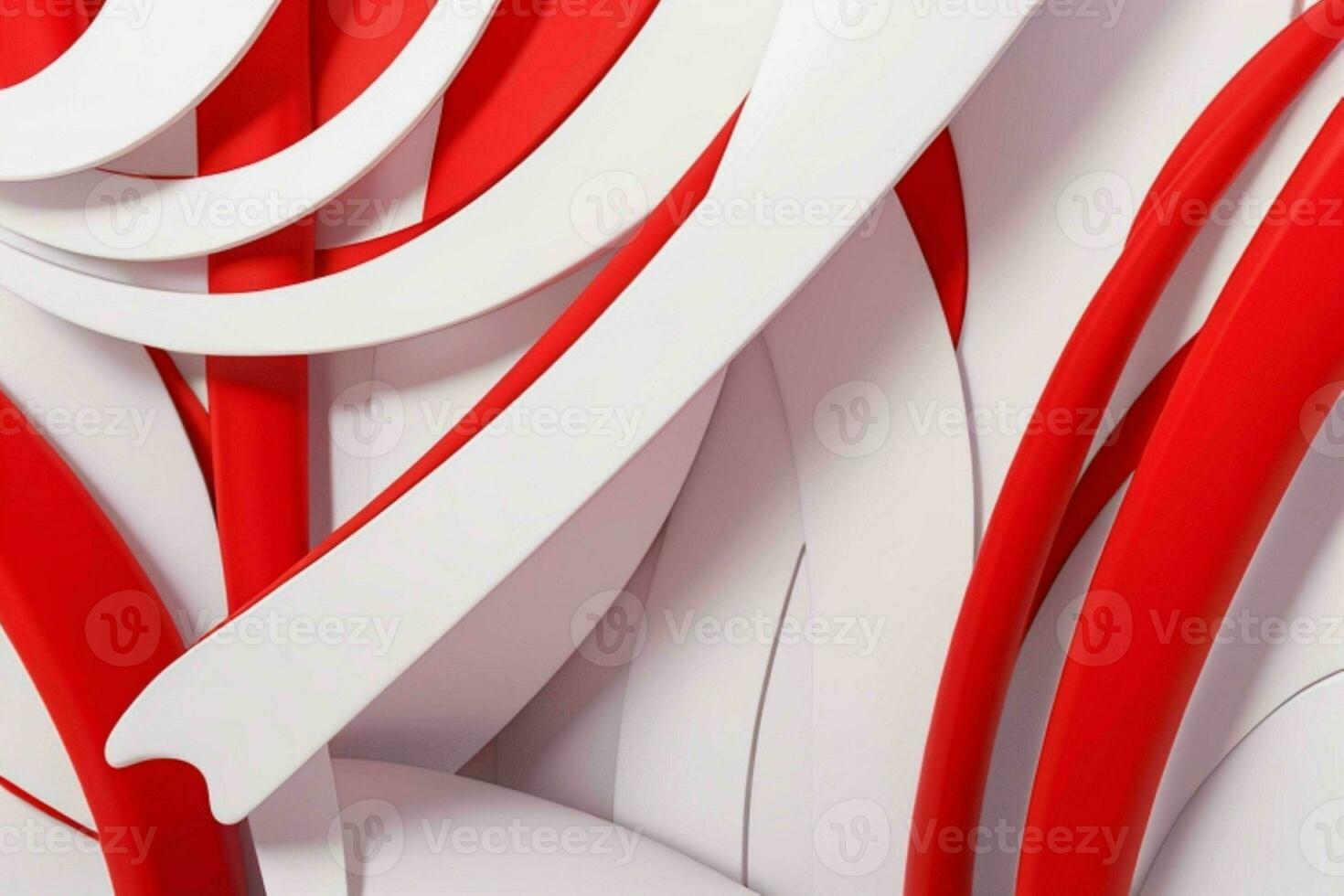 AI generated 3d rendering luxury white and red abstract background. Pro Photo