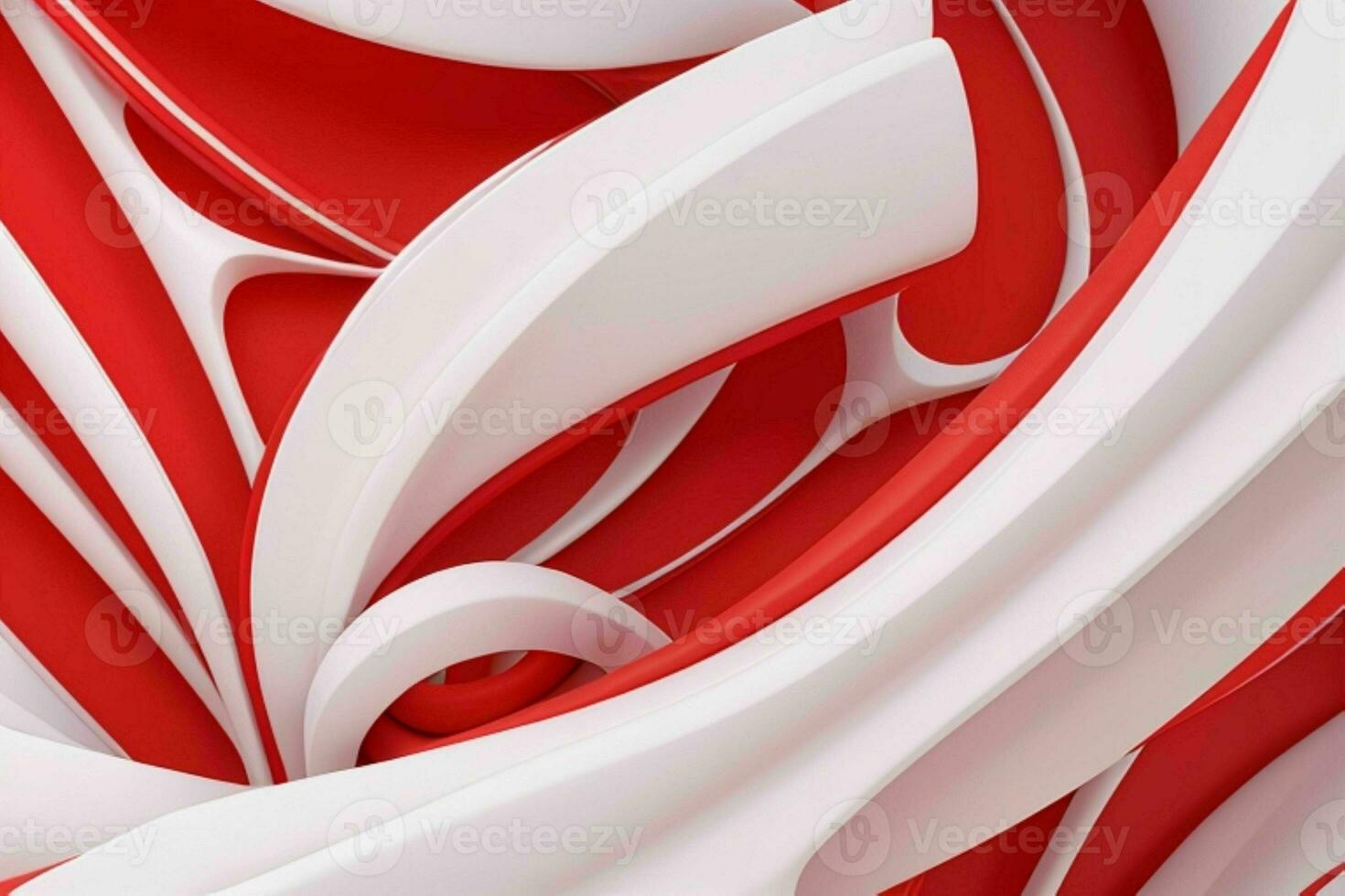 AI generated 3d rendering luxury white and red abstract background. Pro Photo