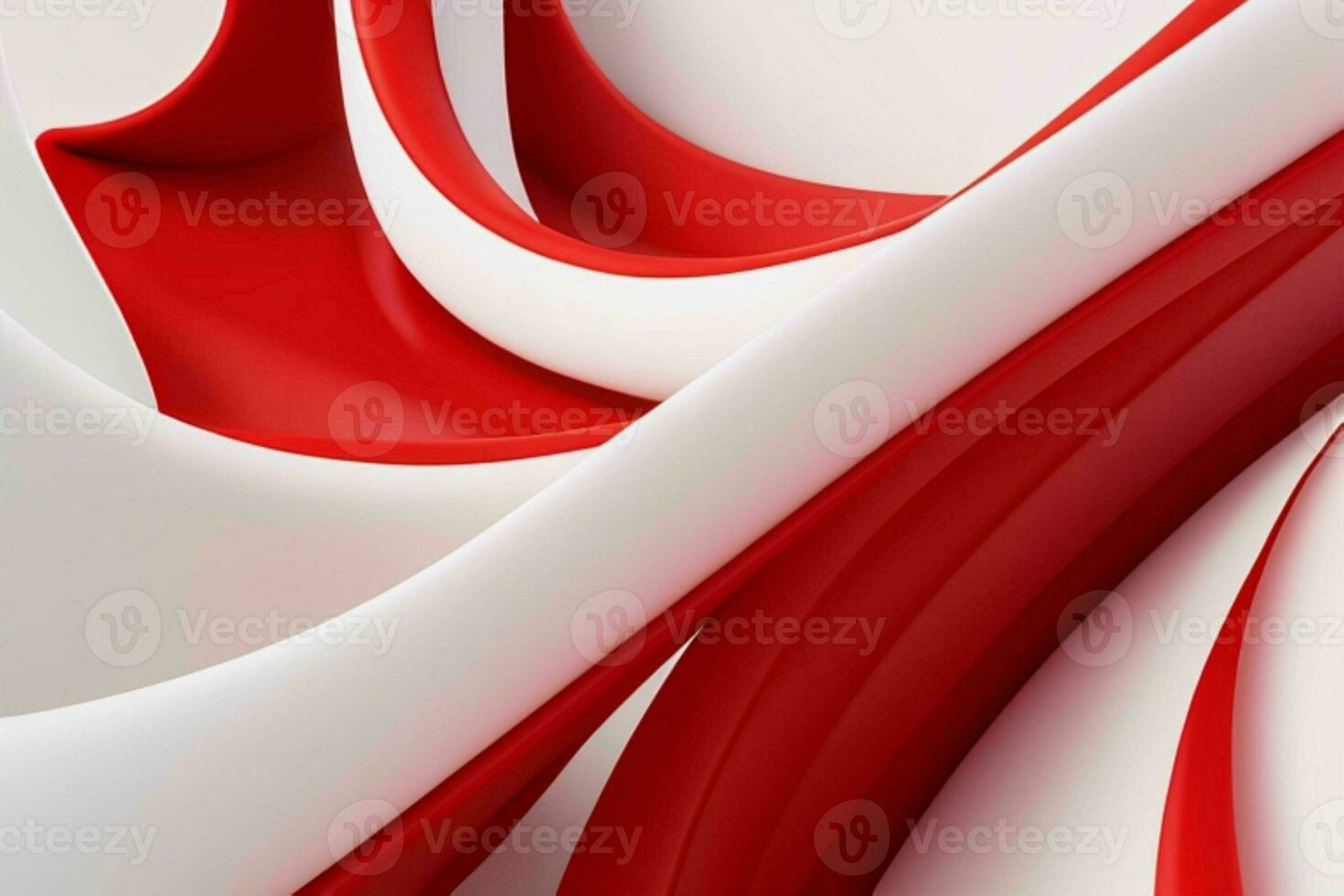 AI generated 3d rendering luxury white and red abstract background. Pro Photo