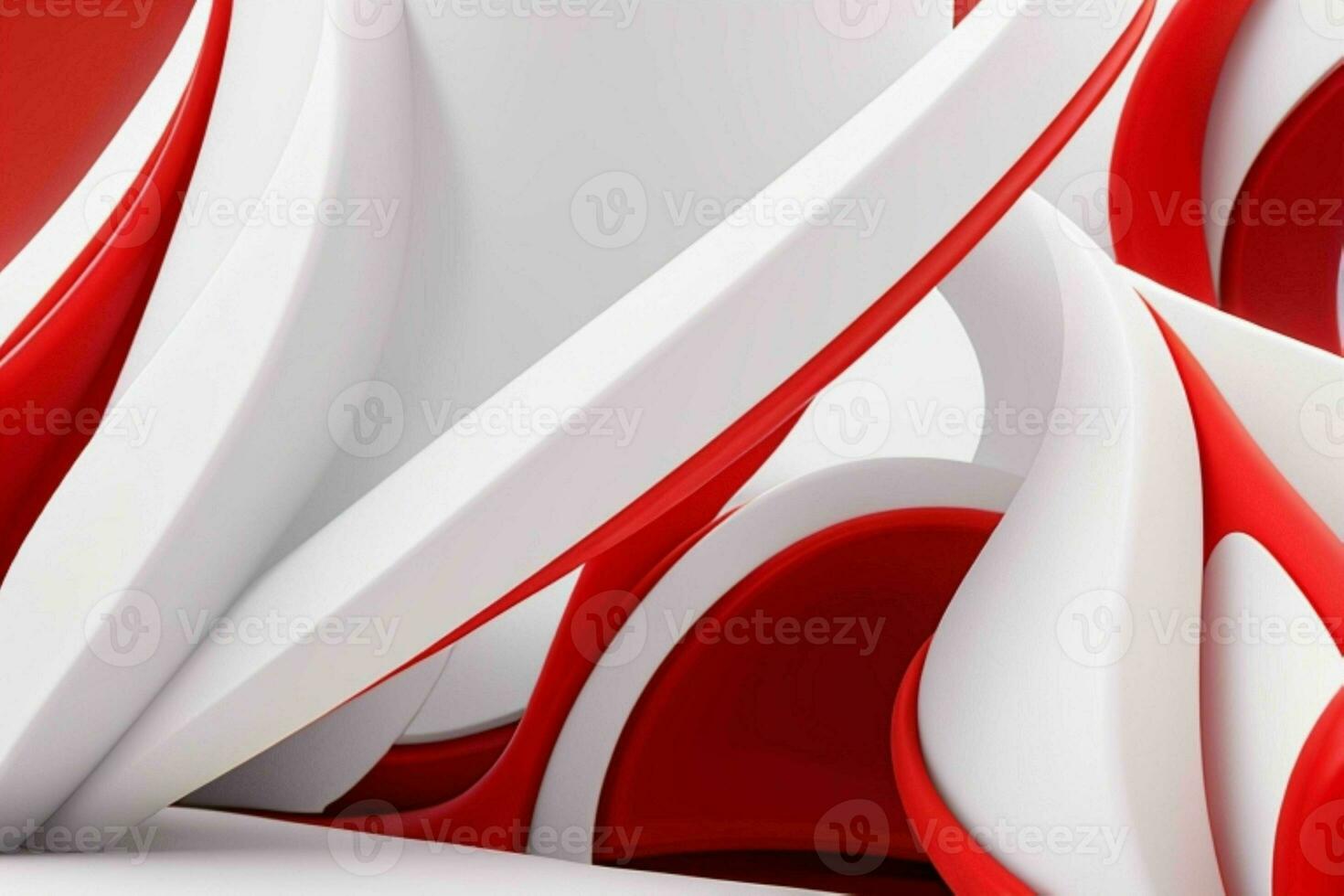 ai generado 3d representación lujo blanco y rojo resumen antecedentes. Pro foto