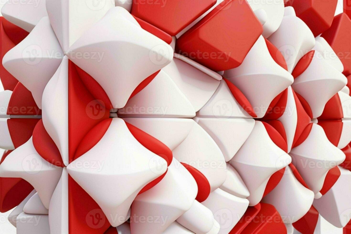 AI generated 3d rendering luxury white and red abstract background. Pro Photo