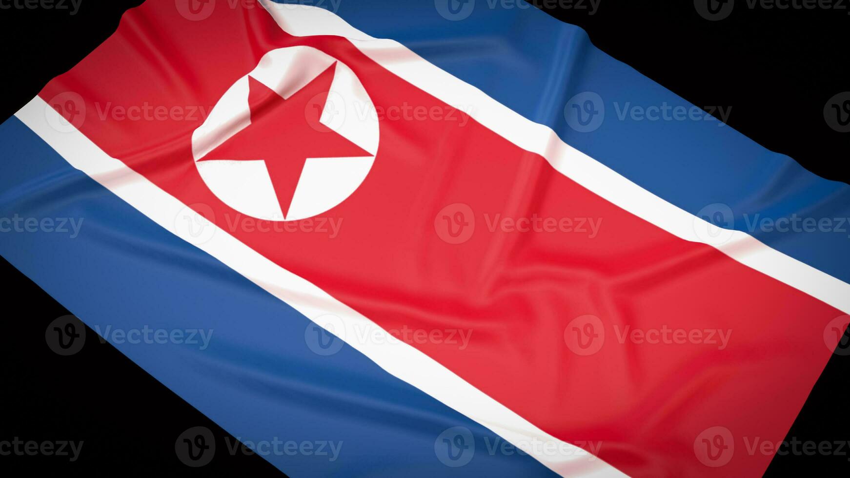 The North Korea flag for Background 3d rendering. photo