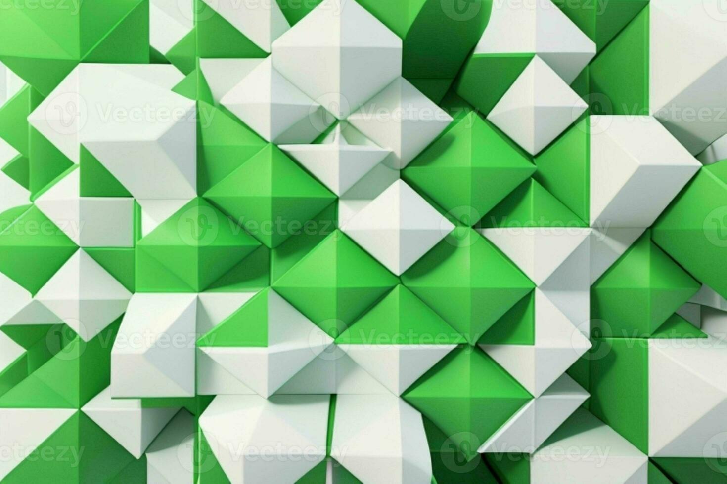AI generated 3d rendering luxury green and white abstract background. Pro Photo