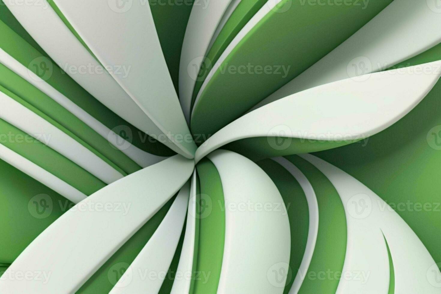 AI generated 3d rendering luxury green and white abstract background. Pro Photo