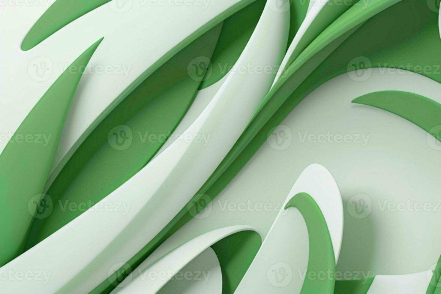 AI generated 3d rendering luxury green and white abstract background. Pro Photo