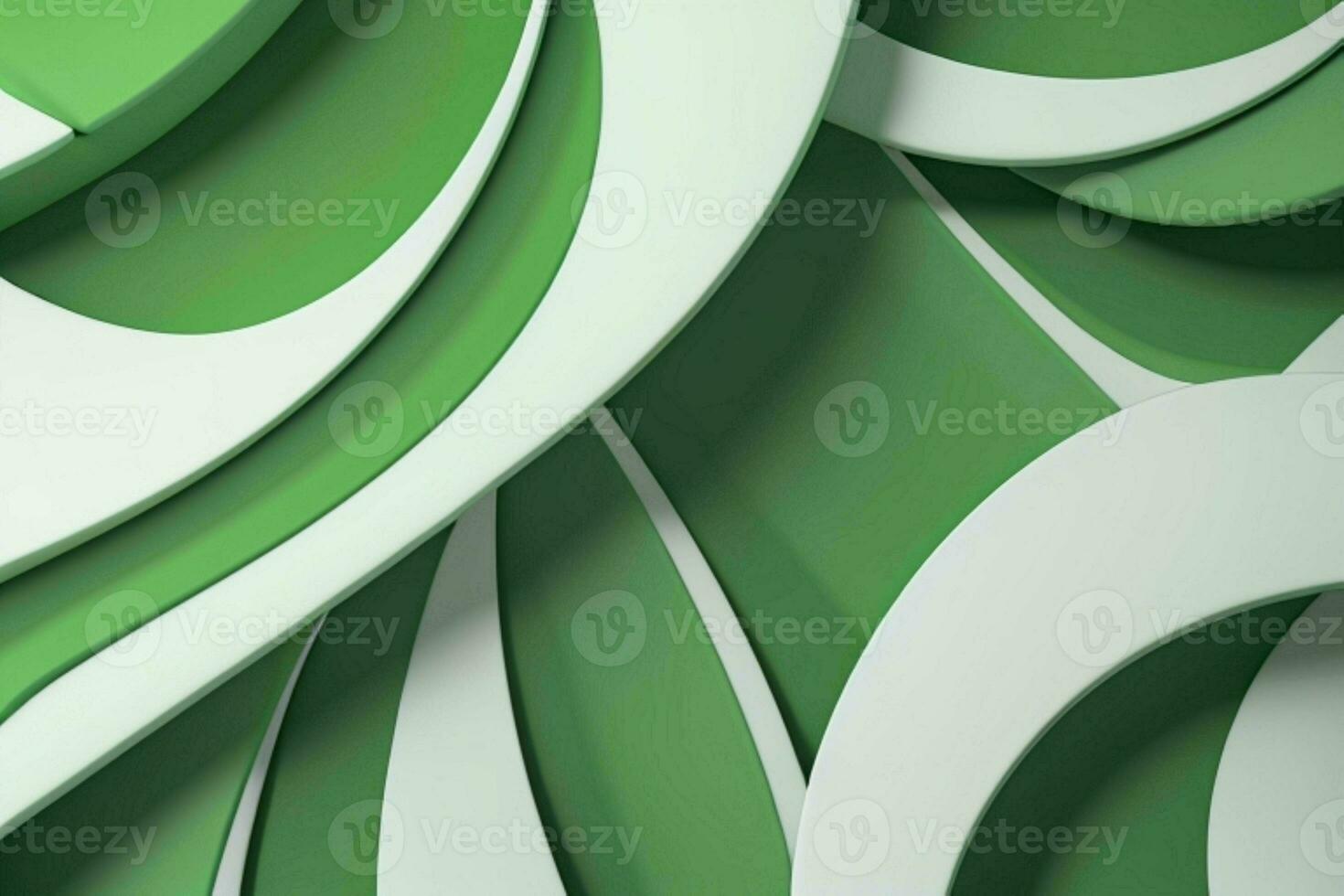 AI generated 3d rendering luxury green and white abstract background. Pro Photo