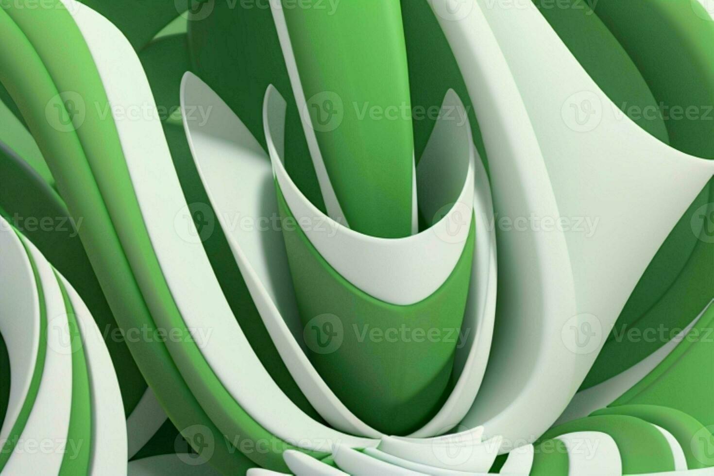 AI generated 3d rendering luxury green and white abstract background. Pro Photo