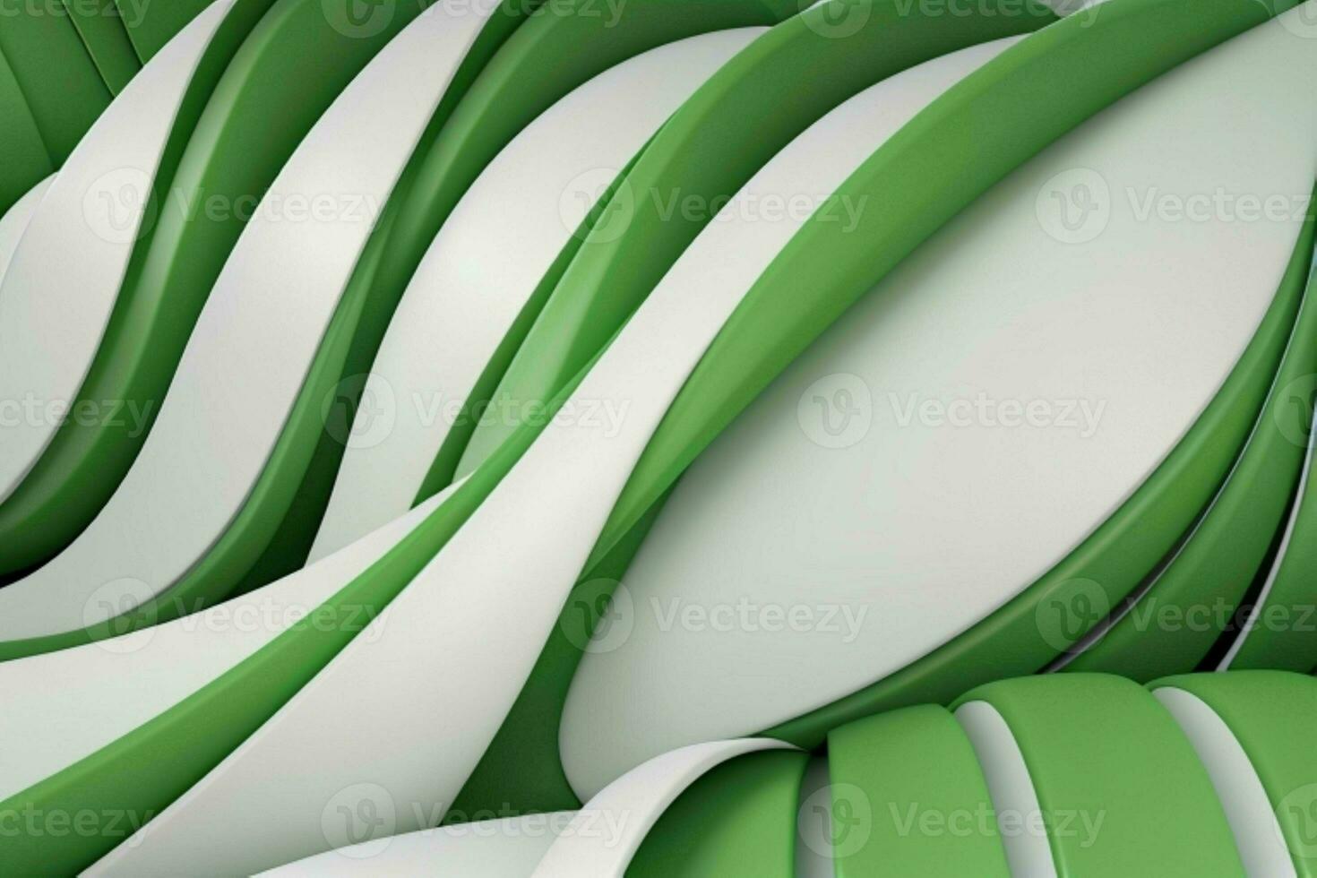 ai generado 3d representación lujo verde y blanco resumen antecedentes. Pro foto