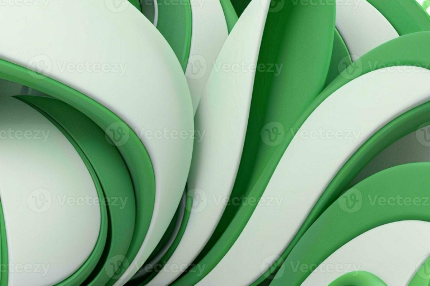 AI generated 3d rendering luxury green and white abstract background. Pro Photo