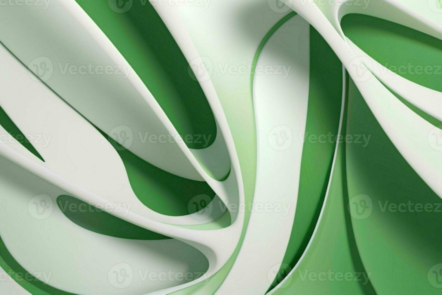 AI generated 3d rendering luxury green and white abstract background. Pro Photo