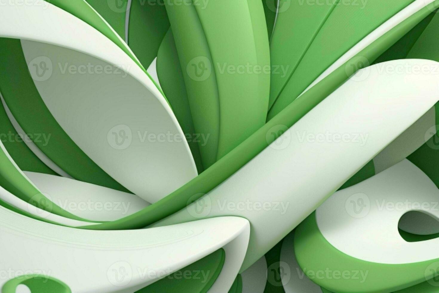 AI generated 3d rendering luxury green and white abstract background. Pro Photo