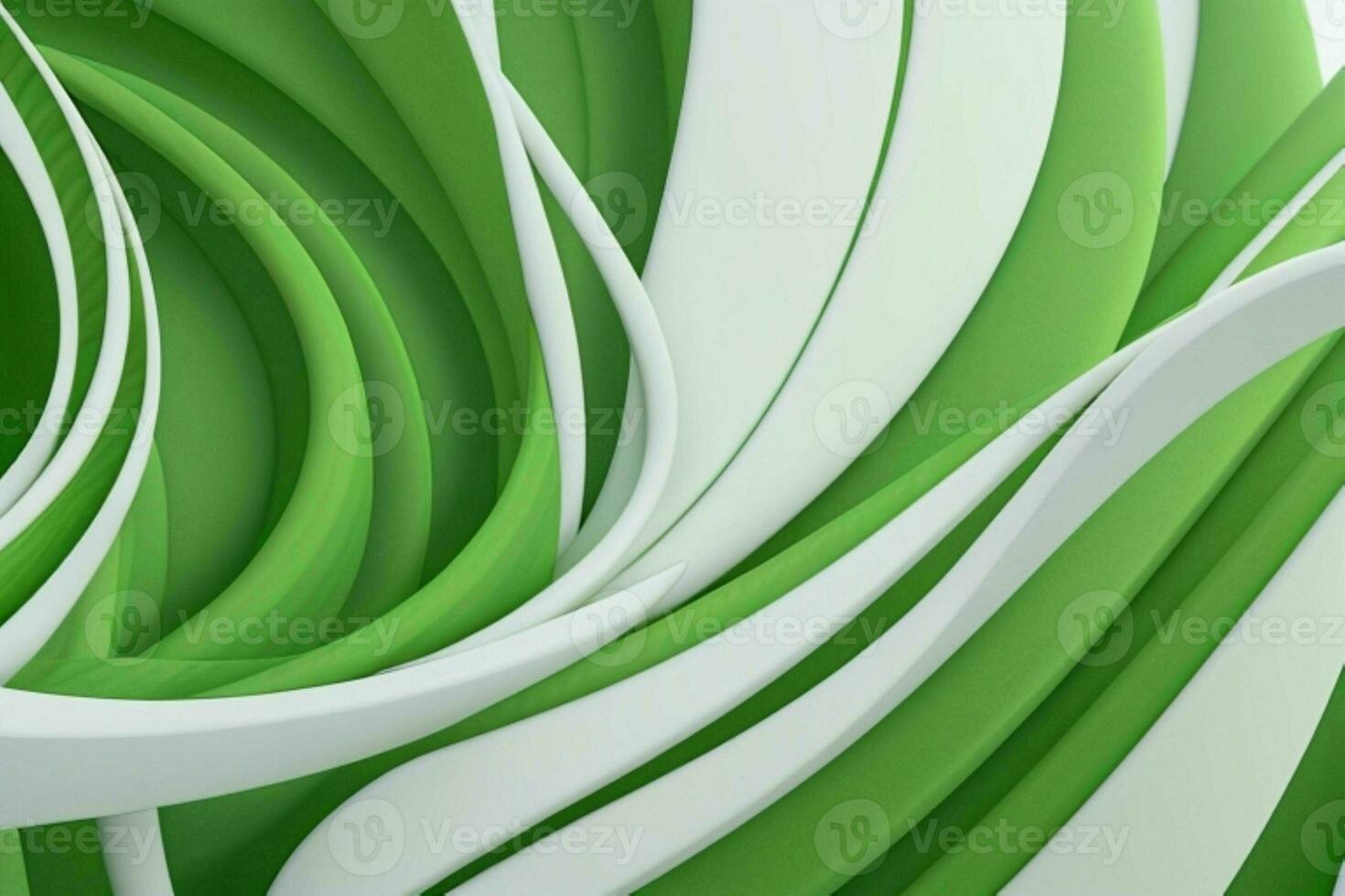 ai generado 3d representación lujo verde y blanco resumen antecedentes. Pro foto