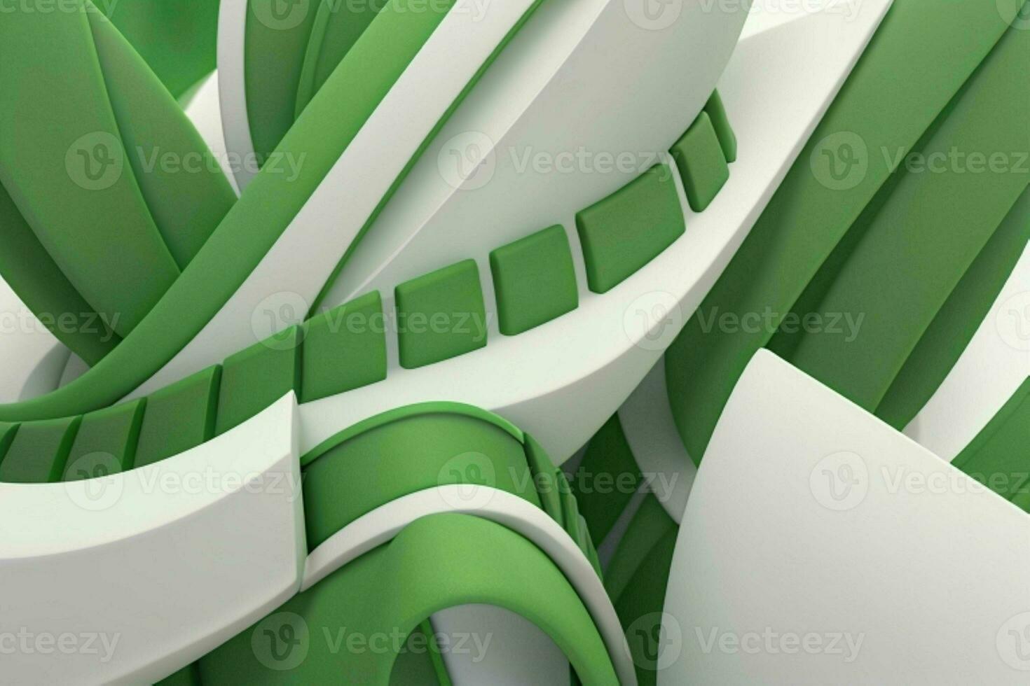 AI generated 3d rendering luxury green and white abstract background. Pro Photo