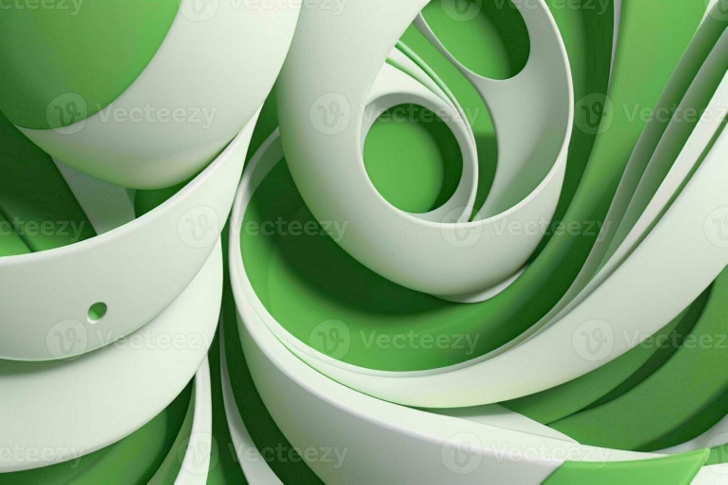 AI generated 3d rendering luxury green and white abstract background. Pro Photo