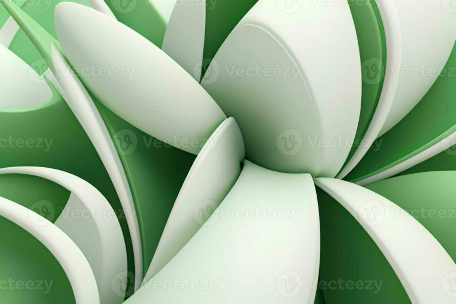 AI generated 3d rendering luxury green and white abstract background. Pro Photo