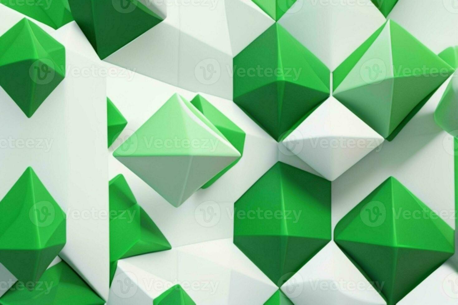 ai generado 3d representación lujo verde y blanco resumen antecedentes. Pro foto