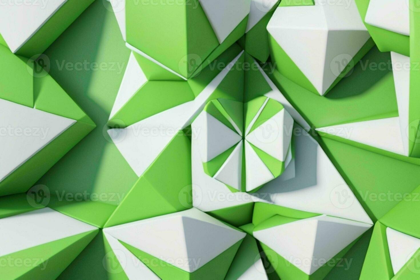 AI generated 3d rendering luxury green and white abstract background. Pro Photo