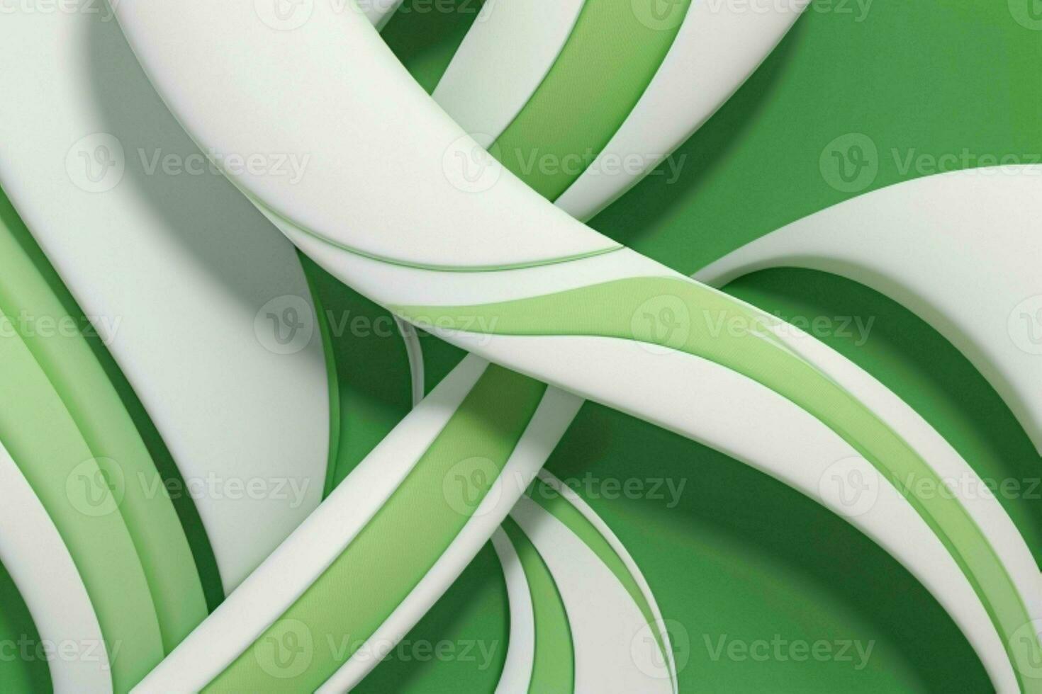 AI generated 3d rendering luxury green and white abstract background. Pro Photo