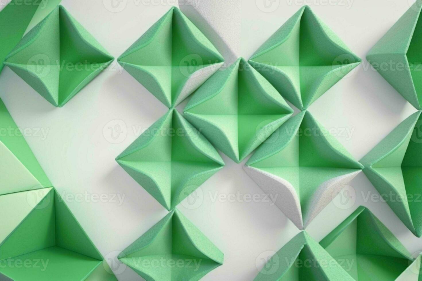 AI generated 3d rendering luxury green and white abstract background. Pro Photo