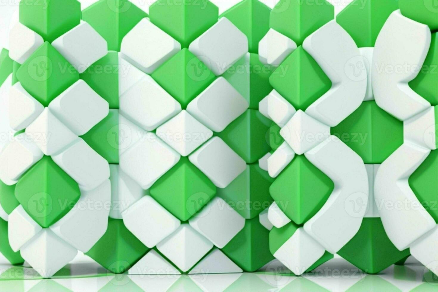 AI generated 3d rendering luxury green and white abstract background. Pro Photo